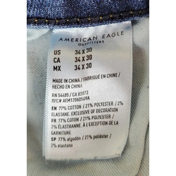 American Eagle Original Bootcut Jeans Mens 34x30 Medium Wash Blue 0115-5596 - Picture 6 of 11
